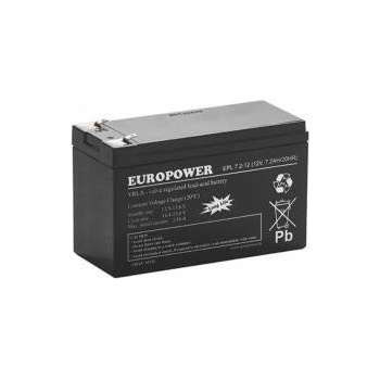 Europower AGM Battery EPL Series 12V 7.2Ah T1