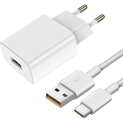 Захранване за ел. мрежа с USB-A изход и USB-C кабел за зареждане на мобилни устройства - Vivo Flash Wall Charger USB-A 33W (бял) (5469192)