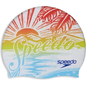 Speedo slogan print cap volcanic orange sunset