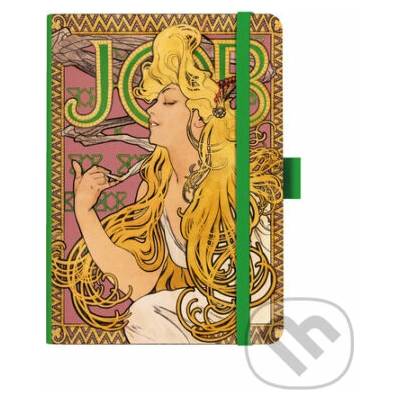 Notes A5 Premium Alfons Mucha 2027 prázdný zelený