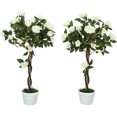 Outsunny Umělé růže velké 90 cm | bílé