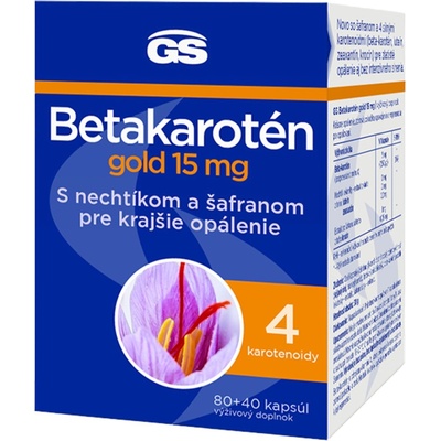 GS Betakarotén Gold 15 mg s nechtíkom a šafranom 80 + 40 120 kapsúl