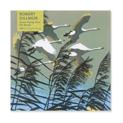 Flame Tree Studio Jigsaw Adult Robert Gillmor Swans Flying over the Reeds 500 dílků