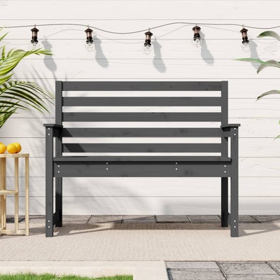 vidaXL Градинска пейка сива 109x48x91, 5 см борово дърво масив (824062)
