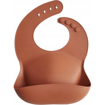 Mushie silikónový Podbradník Odtiene hnedej a béžovej