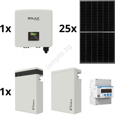 SolaX Power Соларен к-кт: SOLAX Power - 10kWp RISEN Full Black + 10kW SOLAX конвертор 3f + 11, 6 kWh батерия (SM9999-25ks)