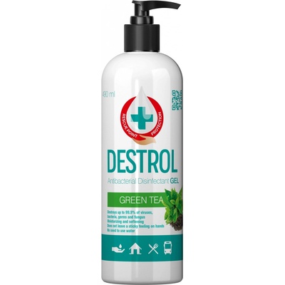 Destrol Antibakteriálny Dezinfekčný Gel GREEN TEA 490 ml