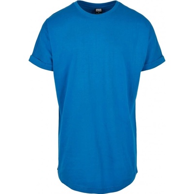 Urban Classics Prodloužené bavlněné triko s ohrnutými rukávy sporty blue