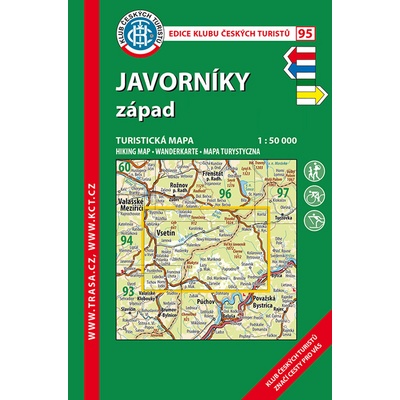95 Javorníky západ 1:50 000 turistická mapa