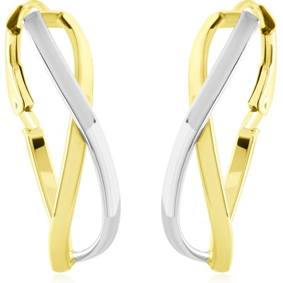 Gemmax Designové náušnice ze žluto-bílého zlata na klapku GLECN-03148