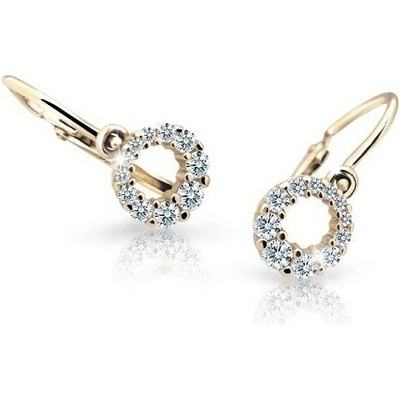 Zodiax zlaté dětské náušnice bílý kamínek 1755 červená rubín žlutá