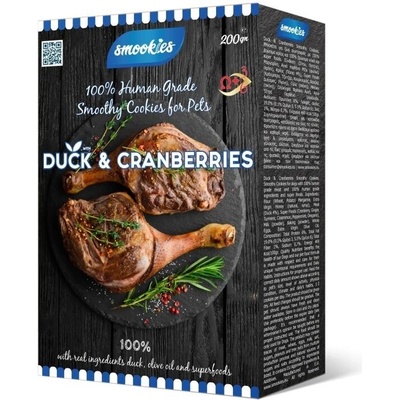SMOOKIES Premium DUCK kachní sušenky 100% human grade 200 g