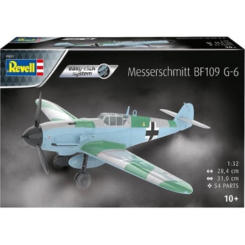 Revell Сглобяем модел, Revell, Messerschmitt Bf109 G-6 Easy-Click, 54 части (R03653)