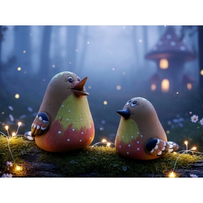 Keramikaportal.eu|Keramický pták,barevný,mrazuvzdorný na ven i do vnitřních prostor|velikost 8cm|keramika barevná