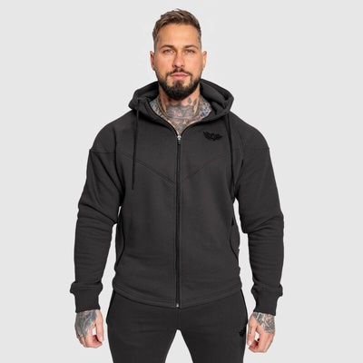 Iron Aesthetics ROUND mikina se zipem šedá
