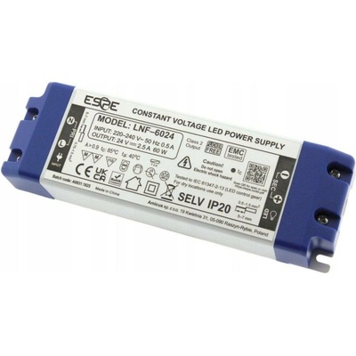 SPÍNANÝ NAPÁJECÍ ZDROJ LED ESPE LNF-3024 24V/30W/1.25A IP20