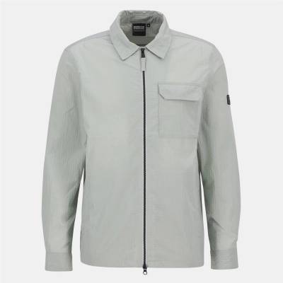 Barbour International Риза с дълъг ръкав Barbour International Men's Rosso Ripstop Long Sleeve Zip Overshirt - Mineral Grey