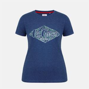 Lee Cooper Дамска тениска Lee Cooper LeeCooper Classic T Shirt Ladies - Navy Marl