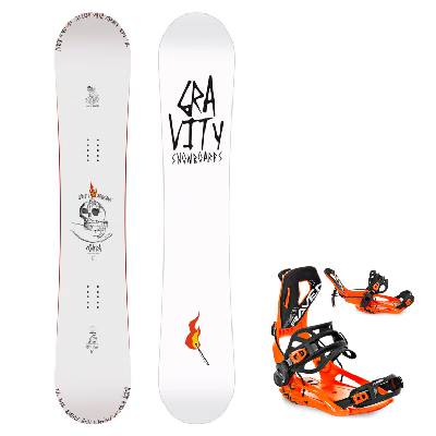 Gravity snowboards Snowboard komplet Gravity Contra 25/26 + vázání RAVEN Fastec FT360 Orange Velikost: 162 cm, Velikost vázání: M