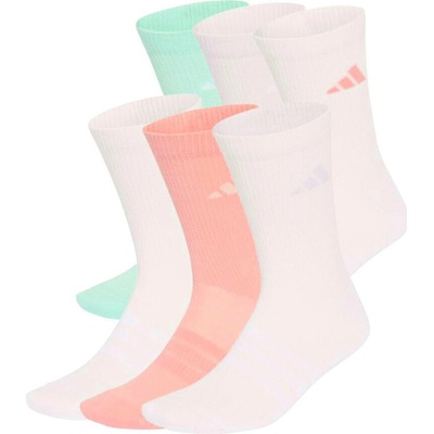 adidas Cushioned Crew Socks 6 Pair Pack White Purple Mint