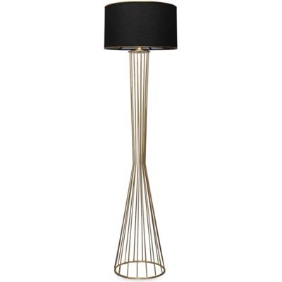 TopMebel Clarke метална/текстилна подова лампа в златен/черен цвят 38x21x155см