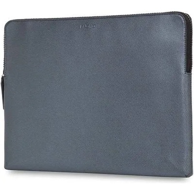 Knomo Laptop Leather Embossed Sleeve 16 - луксозен кожен калъф с цип за преносими компютри до 16 инча (сребрист)