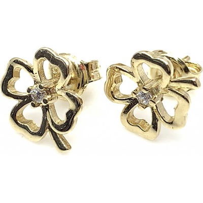 Jan Kos jewellery zlaté náušnice s bílým kamenem 59632820