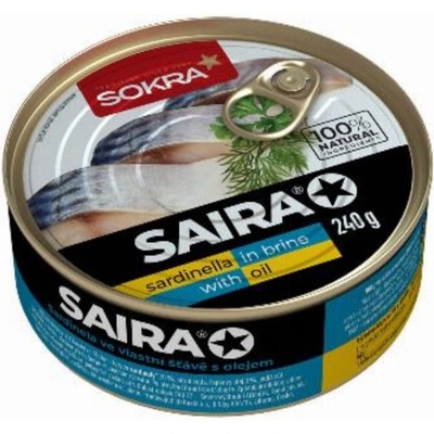 Sokra Saira sardinela ve vlastní šťávě s přídavkem oleje 240g – Zboží Dáma