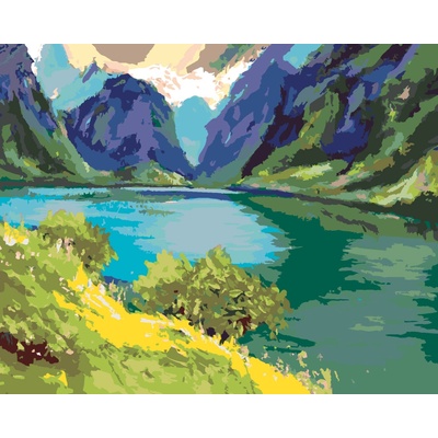 ZUTY Maľovanie podľa čísel POKOJNÉ HORSKÉ PROSTREDIE Rámovanie Rozmer 80 x 100 cm