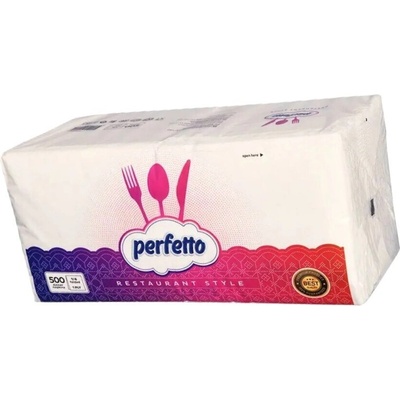 Perfetto Салфетки Perfetto, бели, 33х33 см, 1 пласт, 500 бр (6434567890999)