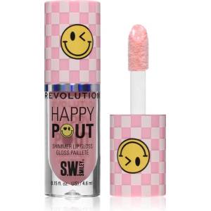 Revolution Beauty Happy Pout Shimmer Lip Gloss блясък за устни с блестящи частици цвят Pink Bliss 4.6ml