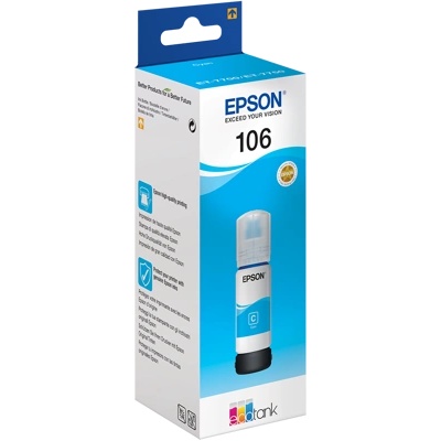 EpsonEcotankBlaek Epson T106 EcoTank Cyan мастилена бутилка (C13T00R240)