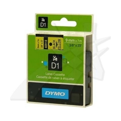 Páska do tlačiarne štítkov DYMO, 40918, S0720730, 9mm, 7m, čierna tlač/žltý podklad, D1, O 40918