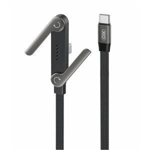  Кабел XO NB-Q311, PD, USB-C към USB-C, 1, 5m, 240W, with stand, черен