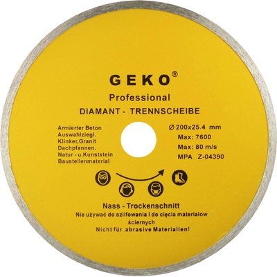 Diamantový kotúč celoobvodový 200 x 25,4 x 2,5 mm, GEKO