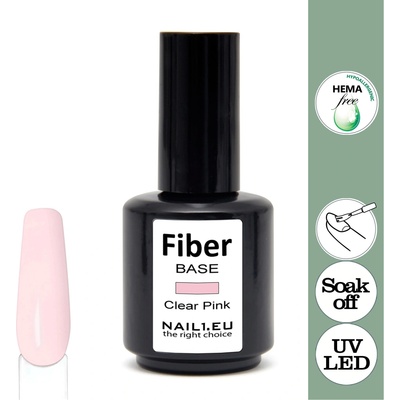 Nail1 Fiber Base Clear Pink na přirodní nehty 15 ml