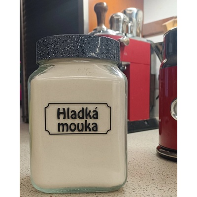 samolepka Stylové samolepky na kořenky a kuchyňské nádoby - Hladká mouka – Sleviste.cz