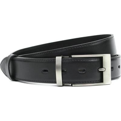 PENNY BELTS Pánský kožený opasek 35 černý (průvlek)