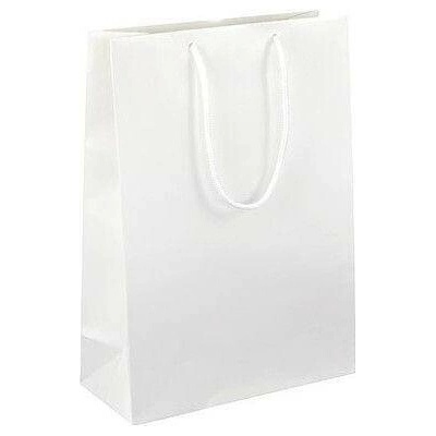 Papírová taška bílá Monza 250x110x350 mm MATNÁ laminace