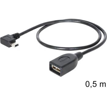 Delock USB мини мъжки към женски завъртян USB 2.0-A OTG кабел, 50 cm