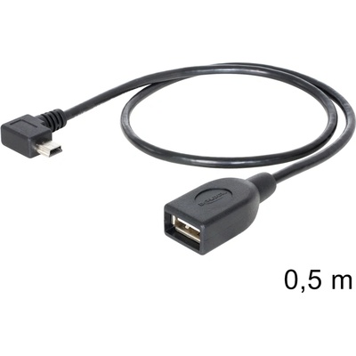 Delock USB мини мъжки към женски завъртян USB 2.0-A OTG кабел, 50 cm