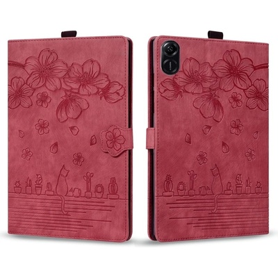 Protemio 91261 ART FLOWER Zaklápěcí pouzdro Honor Pad X8a červené