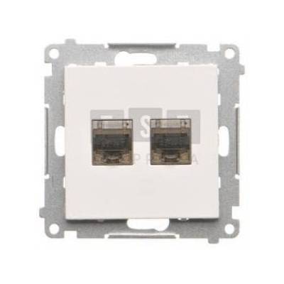 Simon 55 Double RJ45 category 6 computer socket, shielded with anti-dust (modul) Graphite matt T62E. 01/116