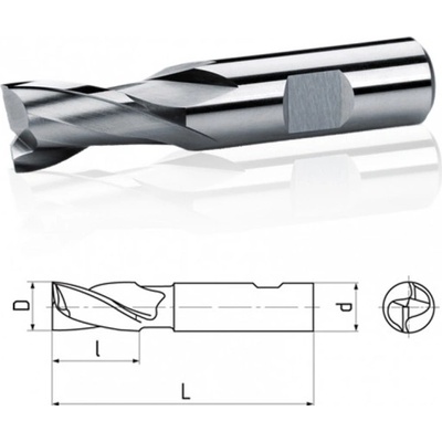 Fréza 16x19mm pro drážky per krátká, nesouměrná HSS Co8 220418