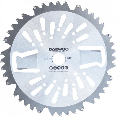 Daewoo Диск за моторна коса daewoo dacbwp-40, 255 мм, 40 зъба (dacbwp-40)