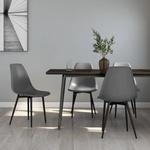 vidaXL Трапезни столове, 4 бр, сиви, PP (338047)