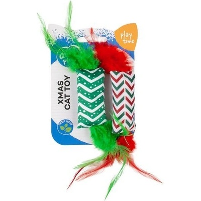 Duvo+ Farebné vianočné hračky z hodvábneho peria 2ks 4 x 25 x 3 cm