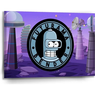 Sablio Obraz Futurama Bender Planéta s vysielačmi - 90x60 cm