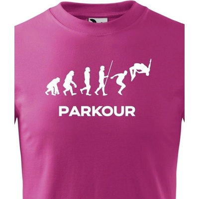 Dětské tričko Parkour evoluce Purpurová Canvas Dětské tričko Bezvatriko.cz 0806