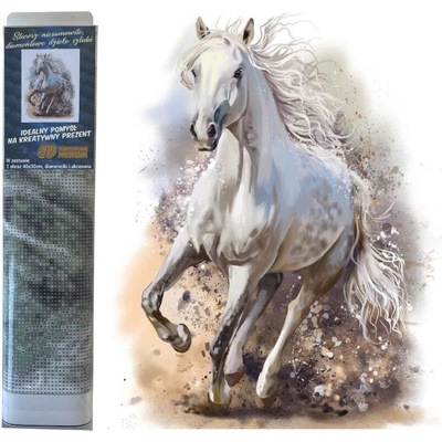 Norimpex diamantové maľovanie Biely žrebec 40 x 30cm